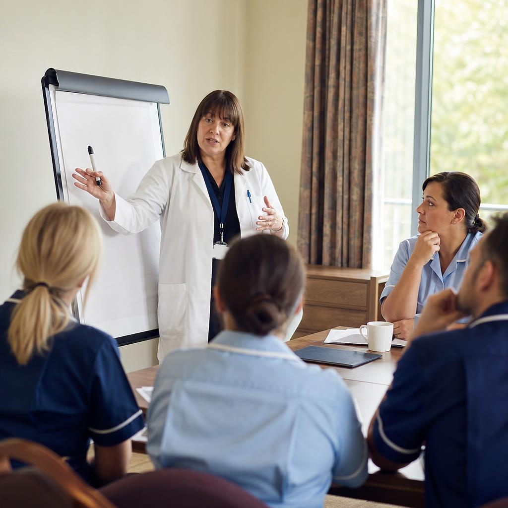 Healthcare staff attending a training seminar